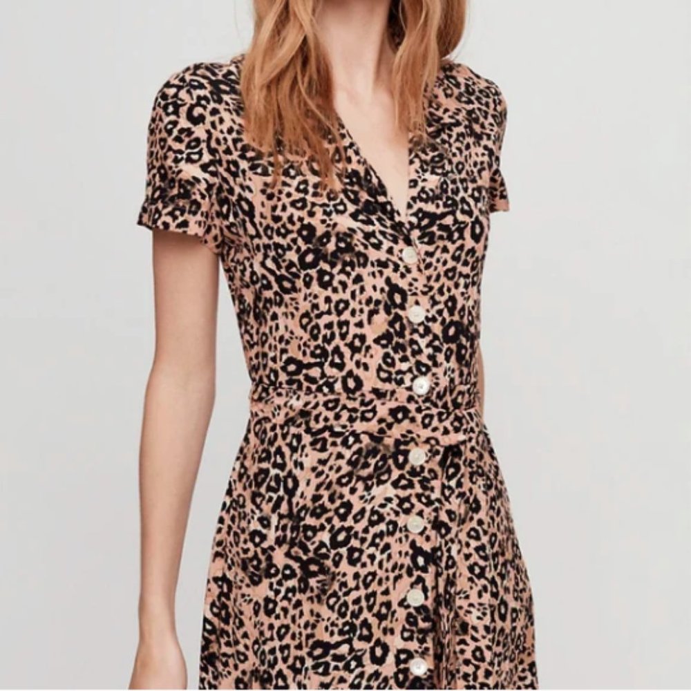Aritzia Wilfred Leopard Shirt Dress